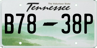 TN license plate B7838P