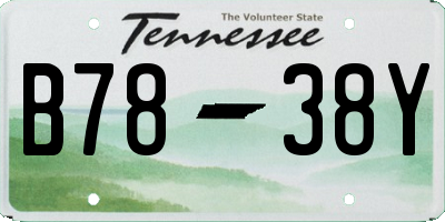 TN license plate B7838Y
