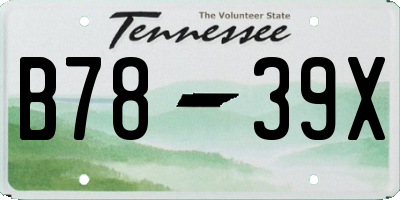 TN license plate B7839X