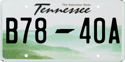 TN license plate B7840A