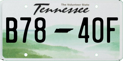 TN license plate B7840F