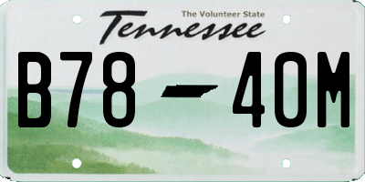 TN license plate B7840M