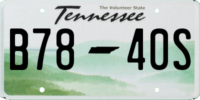 TN license plate B7840S