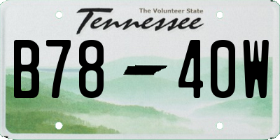 TN license plate B7840W