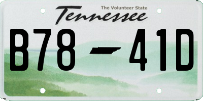TN license plate B7841D