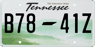 TN license plate B7841Z