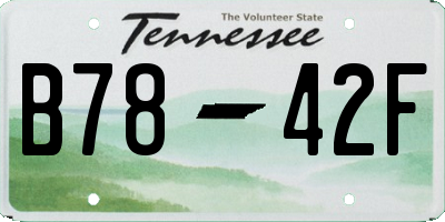 TN license plate B7842F