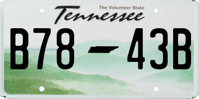 TN license plate B7843B