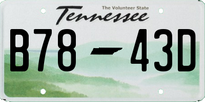 TN license plate B7843D