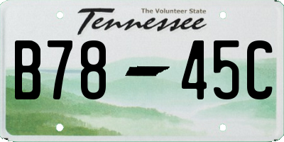 TN license plate B7845C