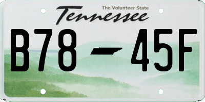 TN license plate B7845F
