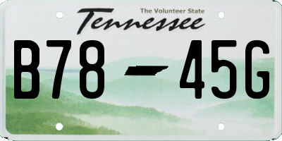 TN license plate B7845G