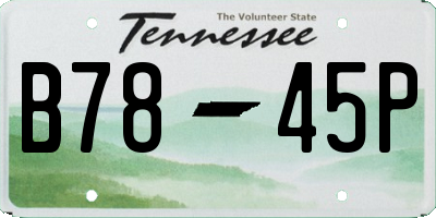 TN license plate B7845P