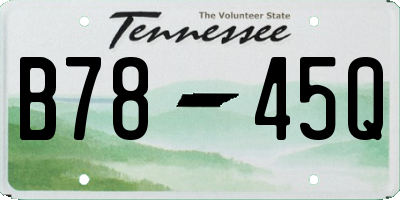 TN license plate B7845Q