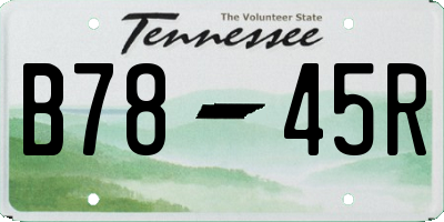 TN license plate B7845R
