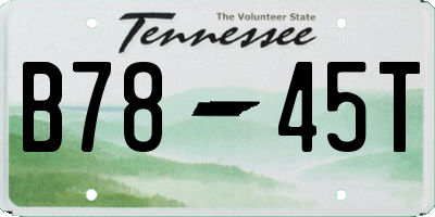 TN license plate B7845T