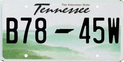 TN license plate B7845W