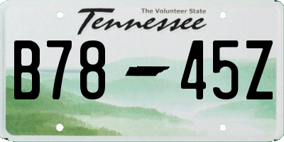TN license plate B7845Z
