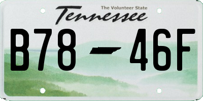 TN license plate B7846F