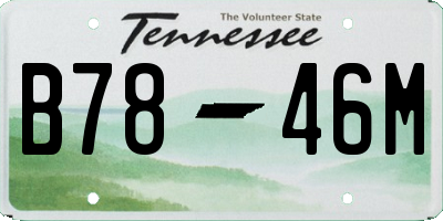 TN license plate B7846M