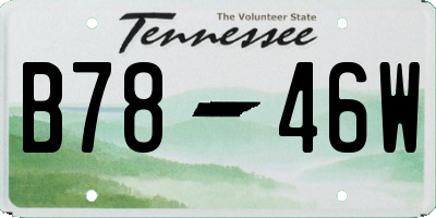 TN license plate B7846W