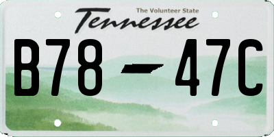 TN license plate B7847C
