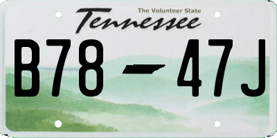 TN license plate B7847J