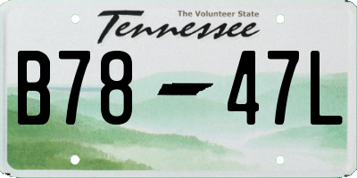 TN license plate B7847L