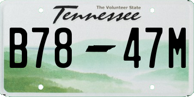 TN license plate B7847M