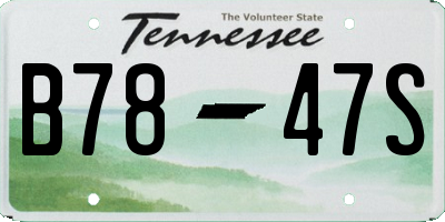 TN license plate B7847S