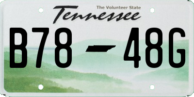 TN license plate B7848G