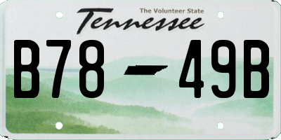 TN license plate B7849B