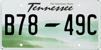 TN license plate B7849C