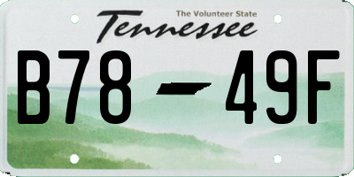 TN license plate B7849F