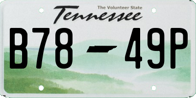 TN license plate B7849P