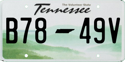 TN license plate B7849V
