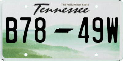TN license plate B7849W