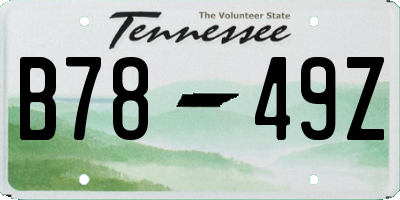 TN license plate B7849Z