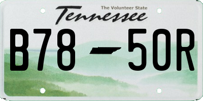 TN license plate B7850R