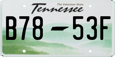 TN license plate B7853F