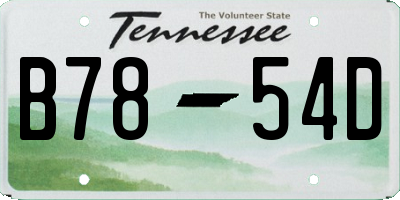 TN license plate B7854D