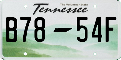TN license plate B7854F