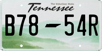 TN license plate B7854R