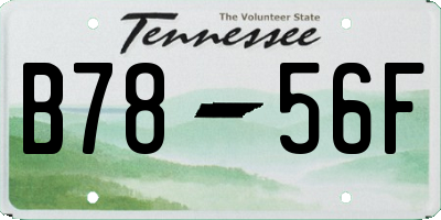 TN license plate B7856F