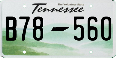 TN license plate B7856O