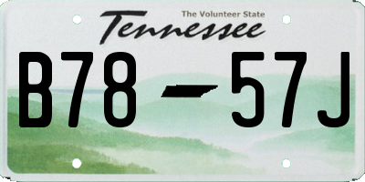 TN license plate B7857J