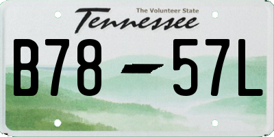 TN license plate B7857L