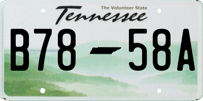 TN license plate B7858A