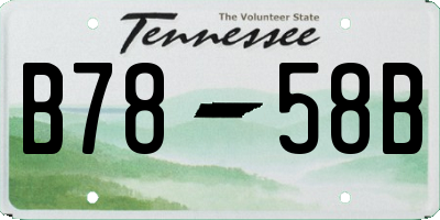TN license plate B7858B
