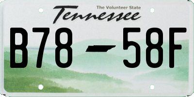 TN license plate B7858F